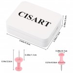 Cisart 150 Pack Colorful Bulletin Board Tacks with Small Storage Box 3.62x2.95x0.98in, Multicolor Thumb Tacks with a Metal Tin for Organization, Durable and Reusable Push Pins for Office, School, Home