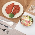 Cisart 1 Pack Stainless Steel Bowl, Round Metal Bowls with Suitable Size for Kitchen and Daily Use, Unbreakable High-quality Container Suitable for Salad, Soup, Dishes Serving, Safe & Easy Clean