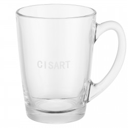 Cisart 1 Pack of 11.8oz Thick Glass Cup, 350ml Glass Container for Hot & Cold Drinks, Durable Drinking Glasses for Home, Office, Water, Juice, Beer, Ideal Gift for Friends, Family