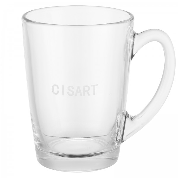 Cisart 1 Pack of 11.8oz Thick Glass Cup, 350ml Glass Container for Hot & Cold Drinks, Durable Drinking Glasses for Home, Office, Water, Juice, Beer, Ideal Gift for Friends, Family