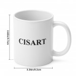 Cisart White Ceramic Mug, Thicked Durable Coffee Beverage Drinking Mug with Comfortable Handle, Safe, High-quality Cup Suitable for Hot & Cold Drinks, Ideal for Home Office and Daily Use